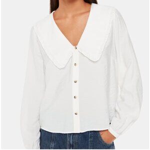 Whistles White Oversized Collar Detail Top